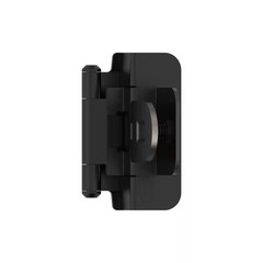 Matte Black 3/8 In. (10 Mm) Inset Double Demountable, Cabinet Hinge (2-Pack)