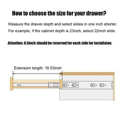 10 Pair of 20 Inch Full Extension Side Mount Drawer Slides
