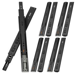 VADANIA #F45 22″ Push to Open Drawer Slide, 5-Pair | With Screws, 3-Fold Full…
