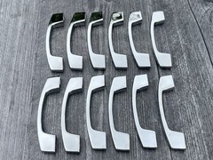 Lot of 12 Vintage Mid Century Modern Silver Chrome Drawer Pulls Atomic Metal