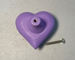 5 Pc Purple Heart W/ Rose Kids Dresser Drawer Pull Handles 2 5/8”