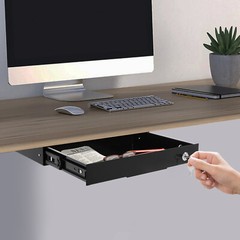 Drawer Storage Organizer With Lock, Iron Pull-out Drawer 14.17*10.63*1.97in