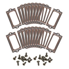 Metal Label Holders, 70x33mm 60pcs File Name Card Tag Label Frame, Copper Tone