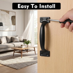 2 Pcs 5″ Garage Door Handles Black – Iron Hardware Outdoor Handle Pull | Small
