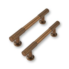 10 PCS 3.5 Inch Solid Kitchen Cabinet Handles Antique Brass Pulls Heavy Duty