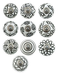 Set of 10 Ceramic Cabinet Colorful Knobs for Kitchen, Cabinet, Drawer, Wardro…
