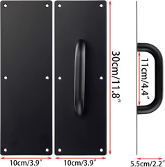 2 Sets 12 Inch Stainess Steel Door Handles – Sturdy Door Pull Push Plates with S