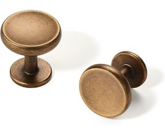 10 Pack Brass round Antique Brass Kitchen Cabinet Knobs Cupboard Door Knobs Draw