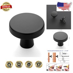 Heavy Duty 40pc Matte Black Knobs – 1-1/4″ Zinc Alloy Drawer Pulls for Cabinets