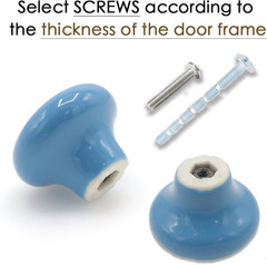 10Pack Ceramic Cabinet Knobs, 1.26Inch/32mm Blue Round Drawer Dresser Knob Pulls