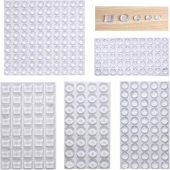 Clear Self-Adhesive Cabinet Door Bumpers – 272 Pcs Silicone Pads in 5 Sizes