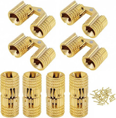 8 Pack 8mm Hidden Brass Barrel Hinges 180° Concealed Invisible Hinge for DIY Box