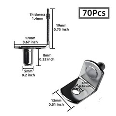 Shelf Pegs 5mm L Shape Adjustable Metal 70Pcs for Kitchen Cabinet Bookshelf