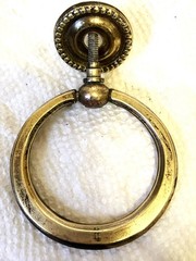 Vintage Salvage Brass Drawer Pull One Lever Style Knob 2.75”W Steampunk