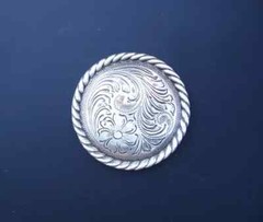 Western Lodge Cabin Kitchen Decor ! 1/2″ Silver Rope Concho Drawer Pulls Set 6