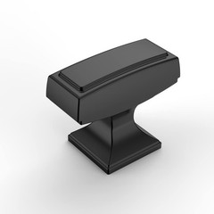 ZH0010 10 Pack 1.4 Inch 35mm Single Hole Matte Black Bathroom Cabinet Knob Pull