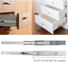 Probrico Soft Close Full Extension Drawer Slides Ball Bearing Side or Rear Mount