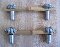 VICENZA DESIGNS PALMARIA BAMBOO LEAF PULL HANDLE CABINET 3″ SATIN NICKEL K1141