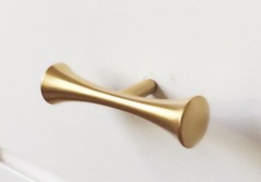 Six (6) Mid-Century Modern Satin gold Furniture Knob