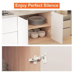 Kimdot 4 Pack Frameless Full Overlay Soft Close Cabinet Overlay, Nickel