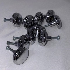 Set Of 10 Silver Chrome Door Drawer Cabinet Round Knob Pulls 1.125″