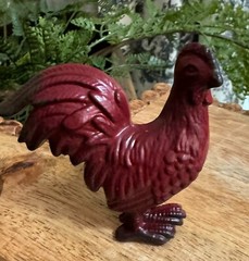Rustic Red Solid Metal Cast Iron Drawer Knobs Pulls Roosters/Chicken Hardware