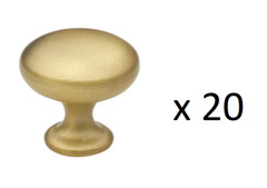 *LOT OF 20* GlideRite 1-1/8 in. Dia Satin Gold Classic Round Cabinet Knobs