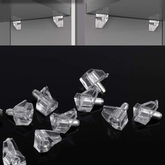 5 mm Clear Shelf Support Pegs Cabinet Clips Holder Plastic Bookcase Self-Lock…