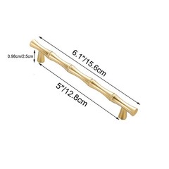 10pcs Cabinet Handles Hole Centers 3-3/4″, Bamboo Shape Kitchen Cupboard Dres