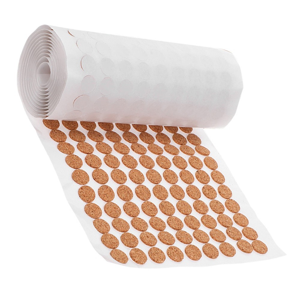 Reusable Cork Cabinet Door Stoppers Anti Slip Pads Light Brown