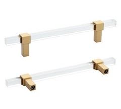 10 Pack 5 Inch Acrylic Pulls Kitchen Gold (zinc Alloy) and White With Hardware