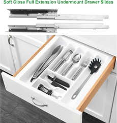 6 Pair of 20 Inch Undermount Soft Close Drawer Slides 100LB Load Capacity Ful…