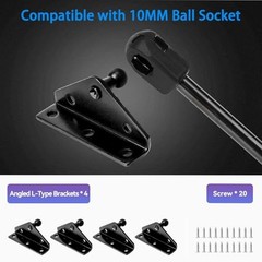 10mm Ball Stud Mounting Bracket for Gas Shock 4 Angled L-Type Mounts Black