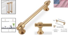 Durable 5 Inch Champagne Bronze Kitchen Drawer Pulls – 10 Pack, Sturdy Zinc H…
