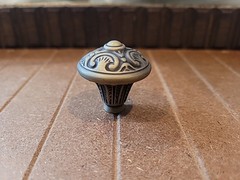 colonial bronze 34 mm acanthus satin antique brass finish knob cabinets drawer