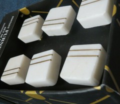 Square Stone w/Brass Knobs/Drawer Pulls Set of 6 By Instant Furniture Update