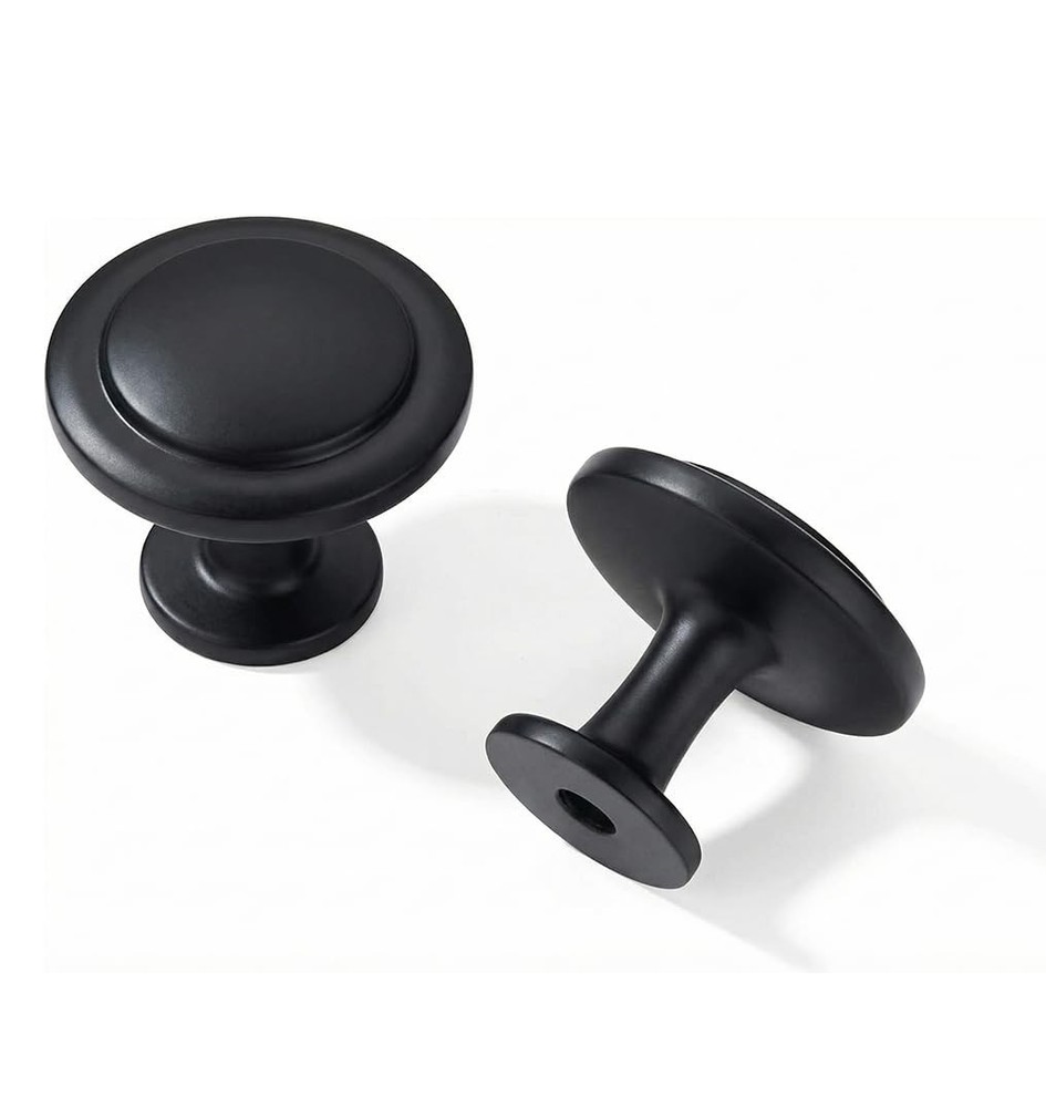khtumeware 30 Pack 1-1/4 inch(32mm) Black Cabinet Knobs Inch,