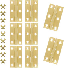8Pcs 1.5 Inch Brass Hinges, Mini Butt Hinges Cabinet Door Hinge, Box Hinge