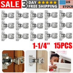 15x 1-1/4″ Overlay Soft Close 105 Degree 2 Cam Press in Face Frame Cabinet Hinge