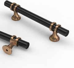 Asidrama 10 Pack 3 Inch(76mm) Champagne Bronze and Matte Black Kitchen Cabinet H