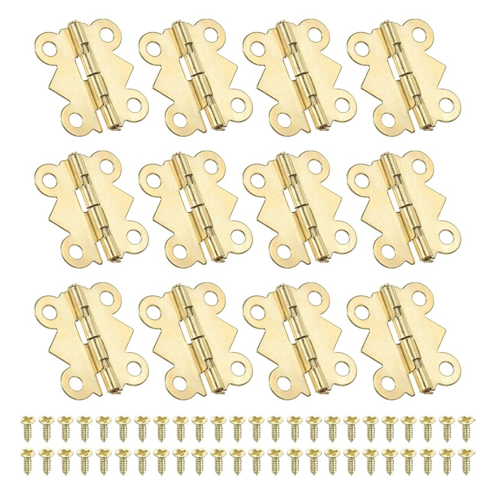 PATIKIL Small Jewelry Box Hinges 3/4 Inch, 12 Pack 90-Degree Mini Butterfly H…