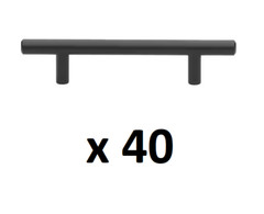 *LOT OF 40* GlideRite 3-3/4 in. Matte Black Solid Cabinet Drawer Handle Bar Pull