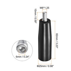 Revolving Handle Grip M8 x 82mm Threaded Handwheel for Lathe