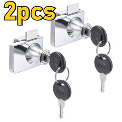 2pcs Glass Cabinet Door Lock for Hinged Glass Display Case Keyed Fast Shipping