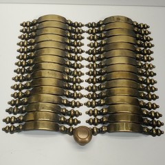 Vintage National Cabinet Handles Qty 31 w/1 Knob Antique Brass NO SCREWS INCLD