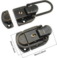 Antique Bronze Vintage Hasp Lock Latch Buckle with Screws for Jewelry Wooden Box