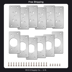 12 Piece Stainless Steel Cabinet Hinge Repair Plate Kit