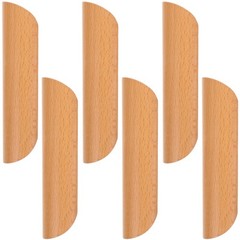 6Pcs Wooden Semicircle Drawer Pull Handles Khaki Cabinet Handles for Home