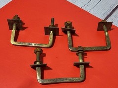 3 Rustic Brass Drawer Or Cabinet Pulls Primitive Decor Cabin Chic 2.5″ center