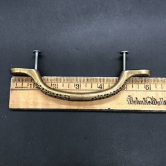 Hammered Brass Cabinet Pulls Drawer Handles Kitchen 6″ Lg 3.75” Center 4 Pieces
